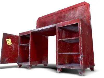 Old Metal Table Low-poly 3D model