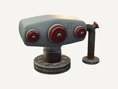 Industrial Hydrant Low-poly 3D model