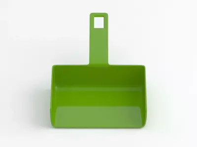 Green Flat Plastic DustPan 3D model