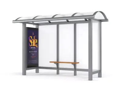 Bus Station Shelter 3D model