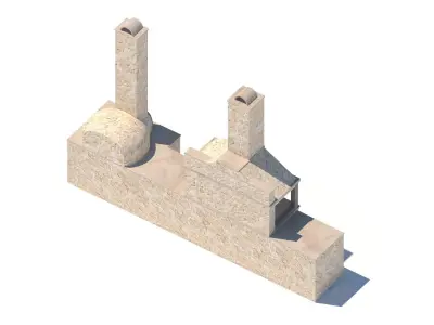 Stone BBQ Set 3D model