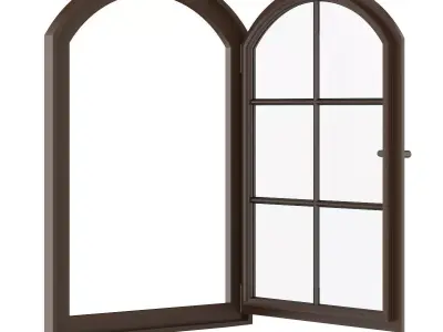 Brown Metal Window 940mm x 1440mm 3D model