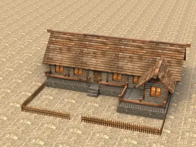 Medieval house sixteen 4 Low-poly 3D model