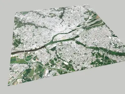 Cityscape Nantes France  3D model