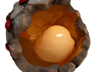Ancient Gemstone Egg with Glowing Core Low-poly 3D model