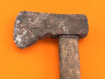 Old ax design Low-poly 3D model