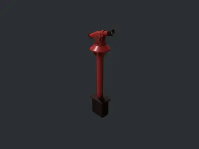 Red Beach Telescope Low-poly 3D model