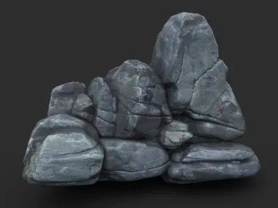 Low poly Boulder Rock 230418 Low-poly 3D model