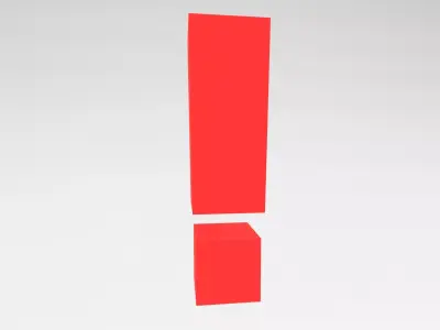 Exclamation Mark Symbol v1 001 Low-poly 3D model