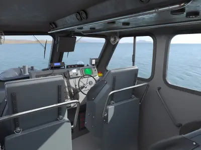  Rigid Inflatable Boat with Navigation Lights Black Rigged 