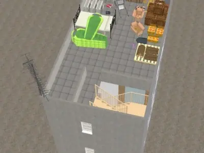 3D Hospital floor plan of apartment Low-poly 3D model