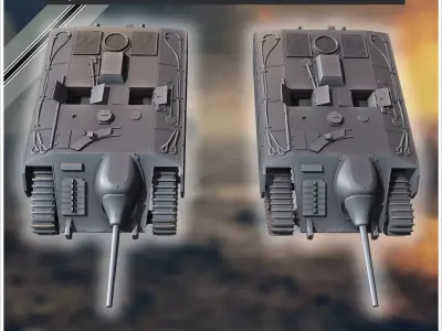 E-10 Hetzer 2 II Entwicklung light tank destroyer - Germany East 3D print model