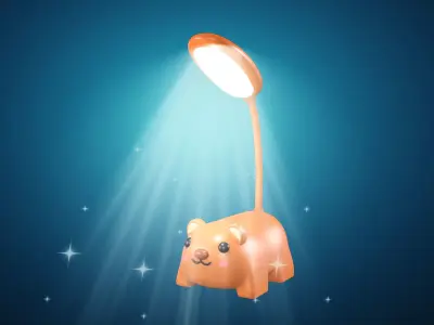 Bear Desk Lamp Cute Low-poly 3D model