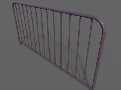 PBR Pedestrian Guard Rail Purple V1 Low-poly 3D model