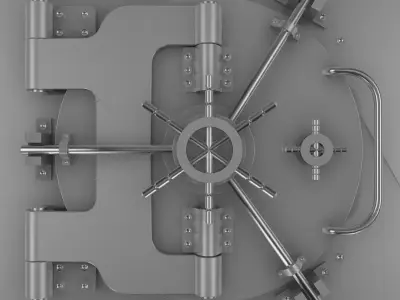 Bank Vault Door Low-poly 3D model