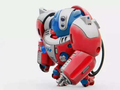 ASTRONAUT BOT ARES-B  RIGGED 3D model