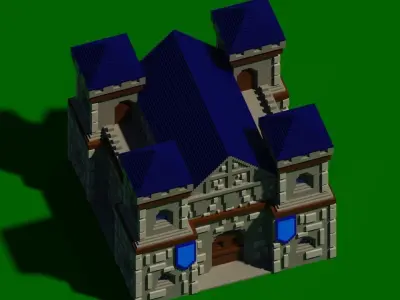 Voxel WarCraft 3 Barracks 3D model