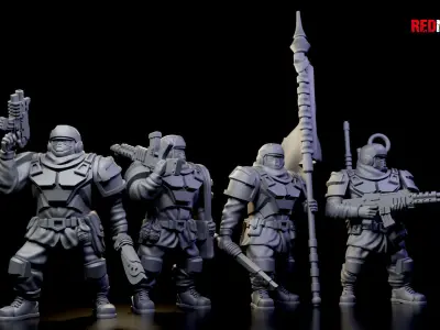 Alpha troops  - Command Squad of the Imperial Force 3D print model