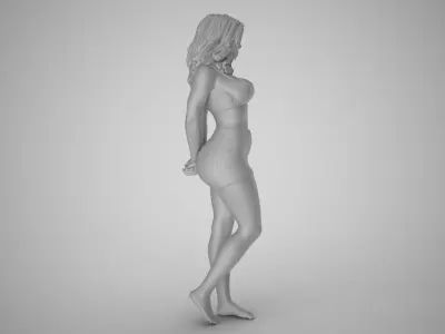 Woman with her Hands Behind 3D print model