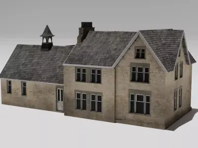 Victorian Gothic Stone House 3D model