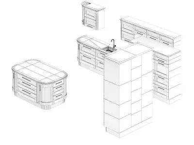 Kitchen Furniture Set 1 3D model