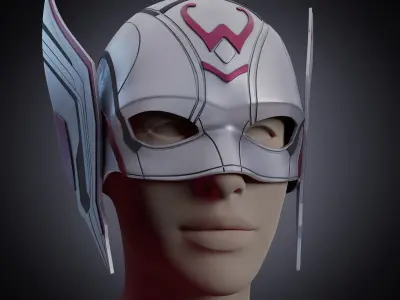 Low poly Mighty Thor helmet- love and thunder Low-poly 3D model