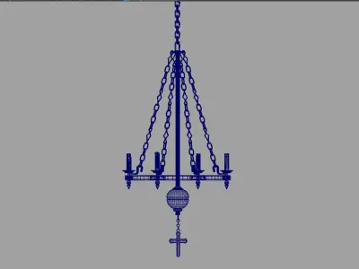 church candle ceiling light2 3D model