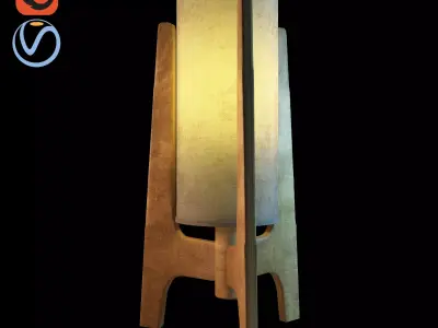 light01 wooden lamp 3D model