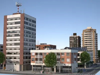 City medium size Low-poly 3D model