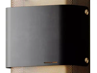 Metal Black and White Flush Mount Square 3D model