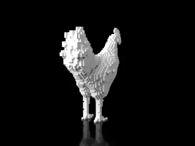 Chiken Minecraft Voxel Low-poly 3D model