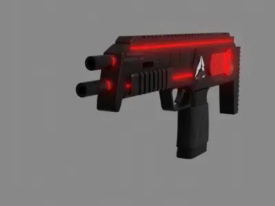 Sci-fi Submachine Gun Weapon 3d Model Low-poly 3D model