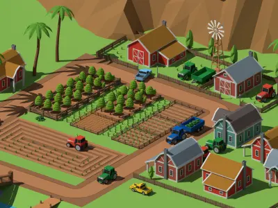 SimplePoly Farm - Low Poly Assets Low-poly 3D model
