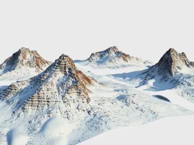 Snow mountain Pack Low-poly 3D model
