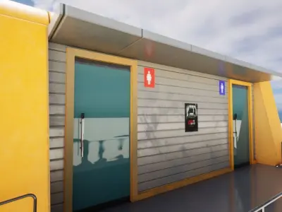 Korean Hanriver toilet 01 Low-poly 3D model