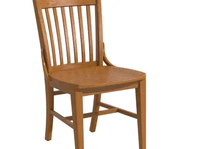 Oak School House Chair 3D model