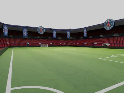 Paris Saint-Germain Football Stadium Low-poly 3D model
