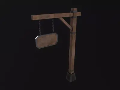 Medieval sign Low-poly 3D model
