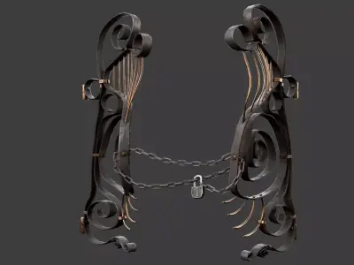 Broken Gate Low-poly 3D model