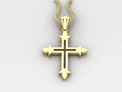 High Cross Pendant Light Gold 18K 4CP021 3D print model