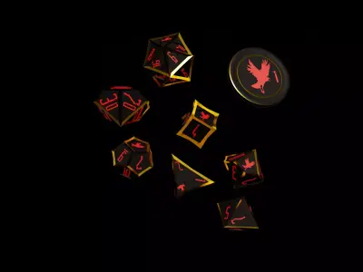 RPG Polyhedral Vampire Dice Set - Vampire Blood Pact Dice 3D print model