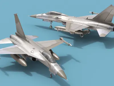  Combat Interceptor Fighter Jet Rigged 