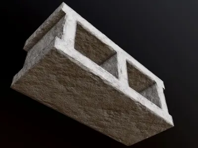 Cinderblock - PBR Game Ready concrete block Low-poly 3D model