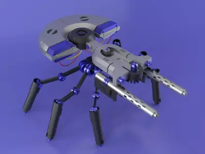 Sci-fi Spider bot  Low-poly 3D model