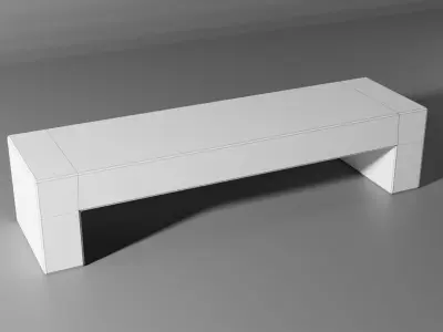 Bench 2 made of concrete Low-poly 3D model