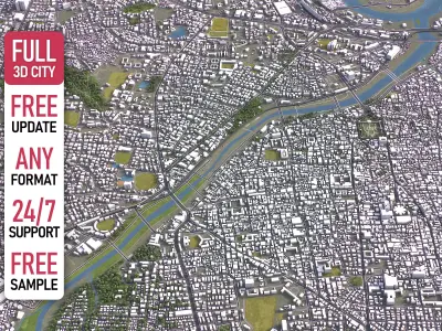 Pune - 3D City Model Low-poly 3D model