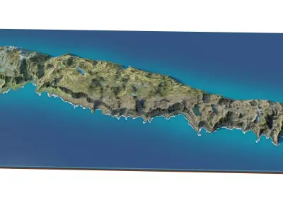 Macquarie Island 3d Model Terrain 3D model