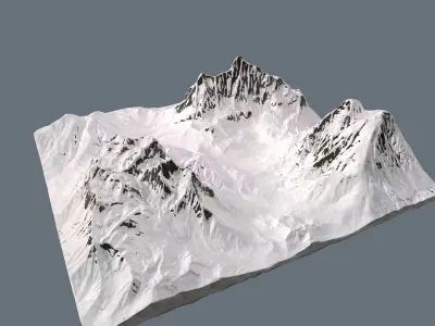 Snow Valley Low-poly 3D model