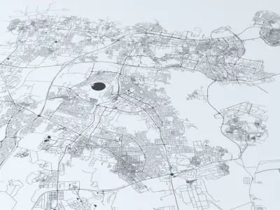 Bahrain Road Network and Streets 3D model