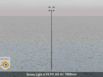 Street Light 6 F4 M1 K0 A1 7000mm  Low-poly 3D model